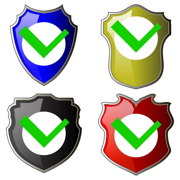 Security Check Icon Shield Logotype Protect Sign Isolated White Background — стокове фото