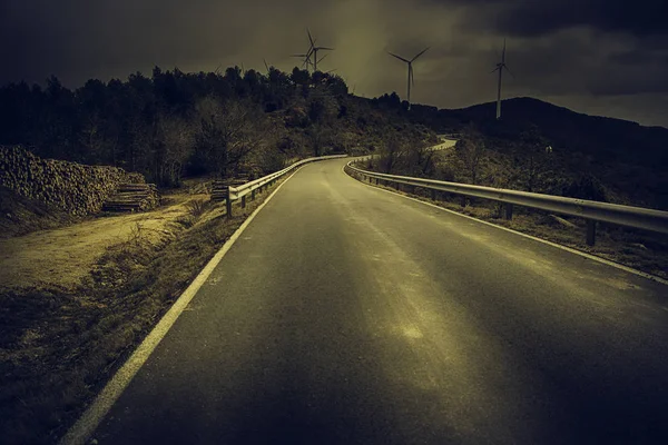 Estrada Com Tempestade Detalhe Dia Chuvoso Frio — Fotografia de Stock
