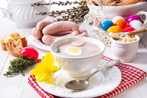 Zurek Delicious Easter Soup Polish Style — Stock Photo, Image