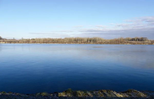 Vista Sul Danubio Dalla Città Tulln Inverno Austria — Foto Stock