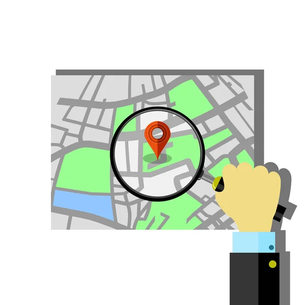 Red Marker Pointer Paper Road Map Gps Navigator Location Icon — Stock Photo, Image