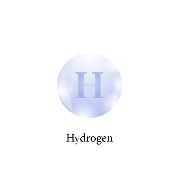 Molécula Hidrogênio Isolado Fundo Branco Elemento Químico Tabela Periódica — Fotografia de Stock