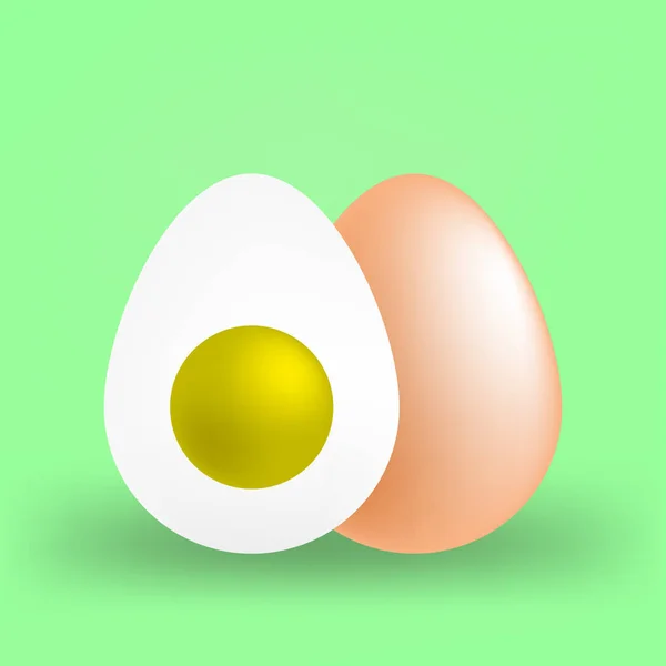 Yeşil Arka Plan Simgesine Kahverengi Paskalya Yortusu Yumurta — Stok fotoğraf