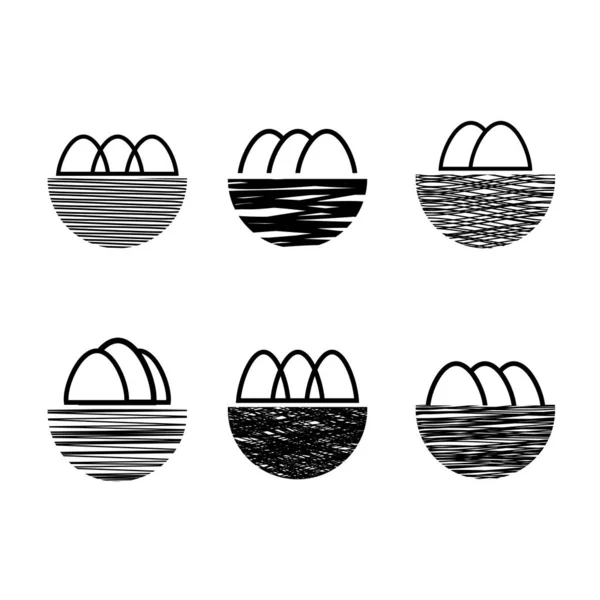 Икона Гнездо Яйца Белом Фоне — стоковое фото