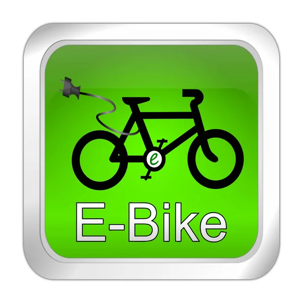 Зелена Кнопка Електронного Велосипеда Ілюстрація — стокове фото