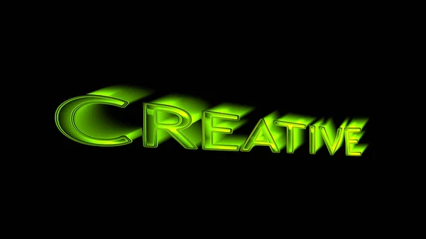 Creativity Wording Nice Green Light Black Background — Stock Photo, Image