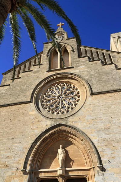 Cattedrale Sant Jaume Vicino Muro Del Castello Romano Alcudia Maiorca — Foto Stock