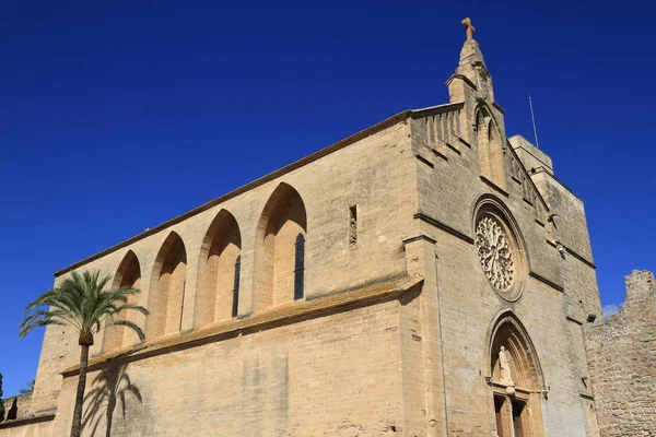 Cattedrale Sant Jaume Vicino Muro Del Castello Romano Alcudia Maiorca — Foto Stock