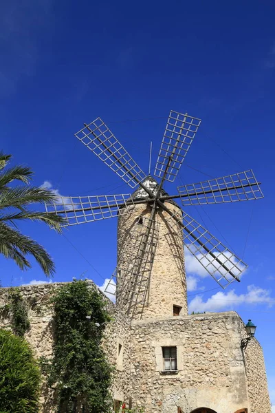 Antiguo Molino Viento Medieval Sineu Mallorca Islas Baleares España —  Fotos de Stock