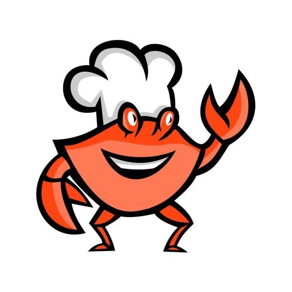 Illustration Icône Mascotte Crabe Cajun Portant Chef Boulanger Chapeau Cuisine — Photo