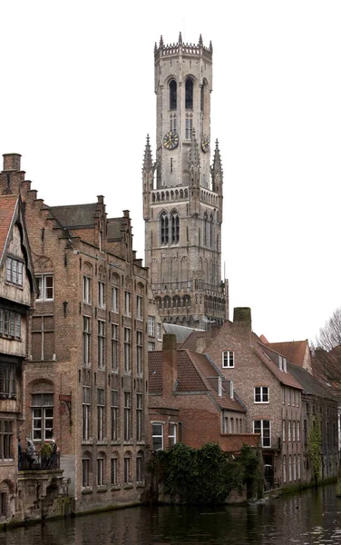 Torre Belfry Bruges Belfort Campanário Medieval Centro Histórico Bruges Bélgica — Fotografia de Stock