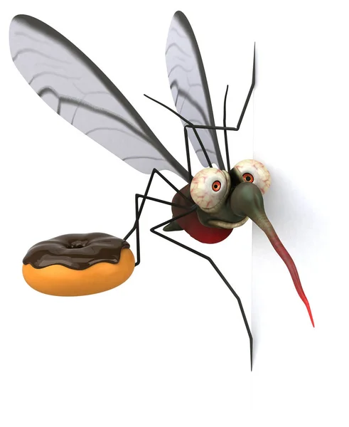 Zanzara Carina Illustrazione Colorata — Foto Stock