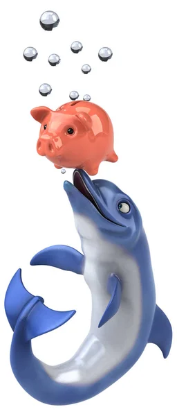 Leuk Dolphin Illustratie — Stockfoto