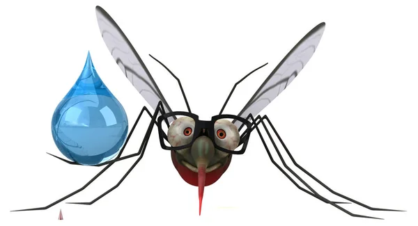 Cute Mosquito Colorful Illustration — Stock Photo, Image