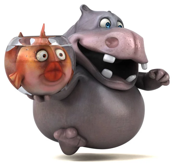 Fun Hippo Illustration — Stok Foto