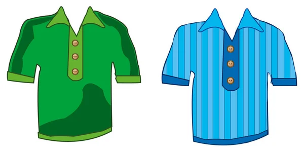 Illustrazione Vettoriale Due Camicie Colori Con Maniche Corte — Foto Stock
