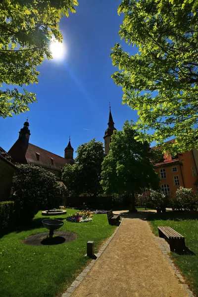 Johanniskirche Feuchtwangen Stad Bayern Tyskland Med Många Historiska Sevärdheter — Stockfoto