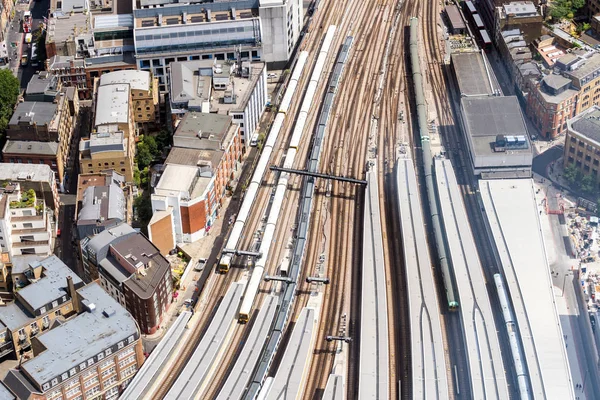 Aerial View Train Track Train Station London England — Stock Photo, Image