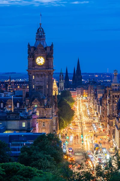 Edinburgh Cityscape Calton Hill Sunset Dusk Edinburgh Scotland — Stock Photo, Image