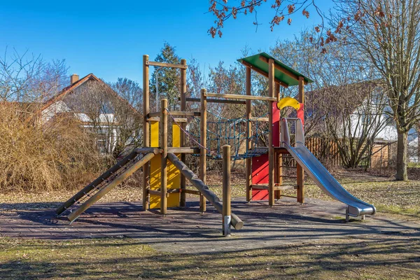 Gimnasio Junto Parque Infantil Desierta Finales Otoño — Foto de Stock