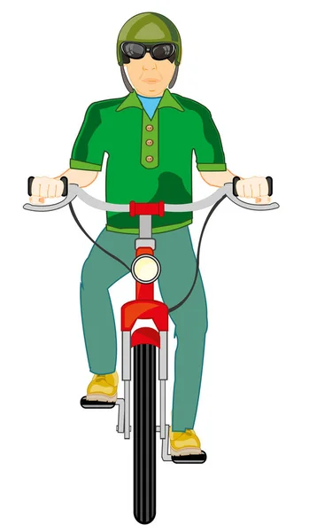 Vector Illustration Men Transport Bicycle Vector Illustration — Stock Photo, Image