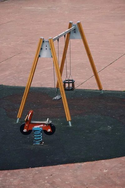 Качели Детской Площадке Бильбао Spain — стоковое фото