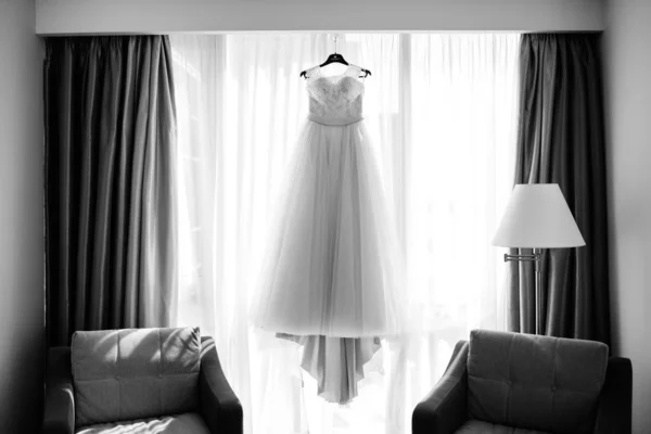 Perfektní Svatební Šaty Svatební Den — Stock fotografie