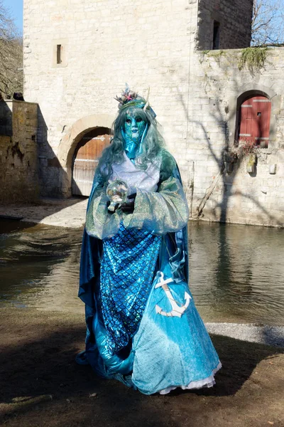 Karneval Kostýmy Maškarní Benátkách Itálie — Stock fotografie