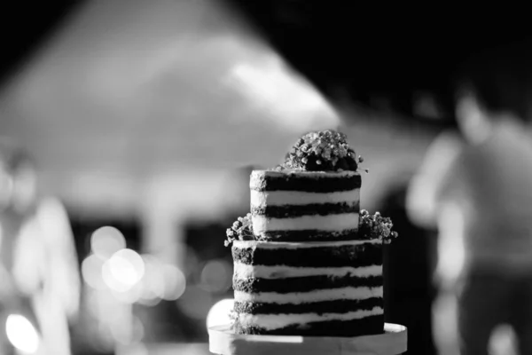 Esküvői Torta Friss Házasok Esküvőjén — Stock Fotó