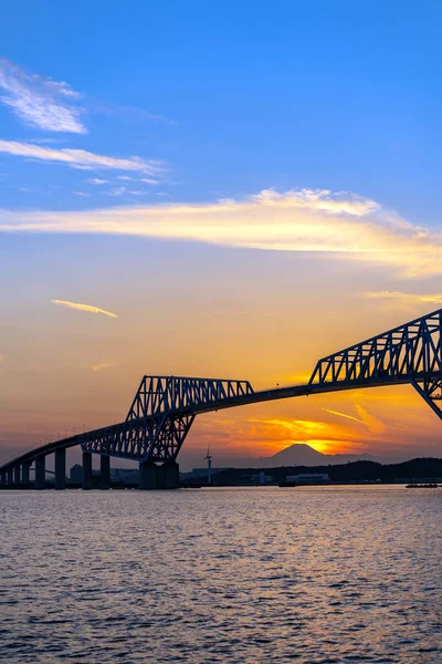Diamant Fuji Tokio Mit Tokyotor Brücke Natürliche Phänomene Die Sonne — Stockfoto