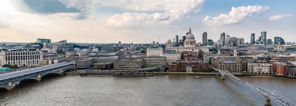 Panoramica Veduta Aerea Della Cattedrale Paul Con London Millennium Bridge — Foto Stock