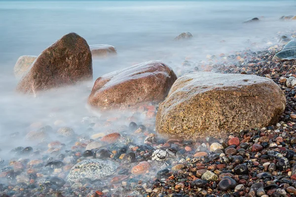 Piedras Orilla Del Mar Báltico Elmenhorst Alemania — Foto de Stock