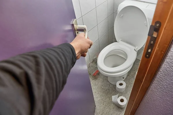 Toilet Apartment Rolls Toilet Paper Floor — Stock Photo, Image