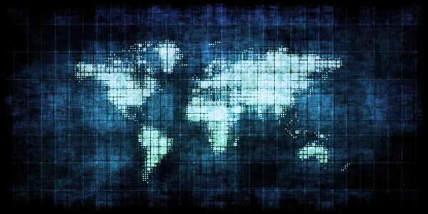 Inestabilidad Política Mapa Del Mundo Grunge —  Fotos de Stock