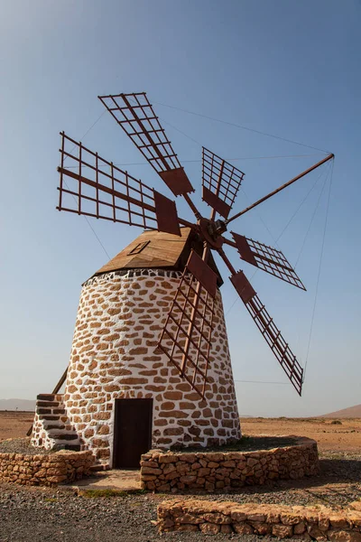 Windmolen Bij Tefia Fuerteventura Canarische Eilanden Spanje — Stockfoto