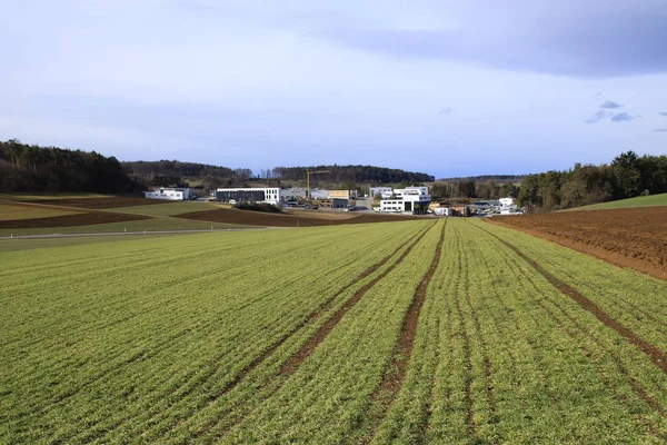 Blick Auf Das Industriegebiet Bühl Bei Flacht Heckengäu — Stockfoto