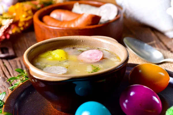 Zurek Leckere Ostersuppe Für Die Feiertage — Stockfoto