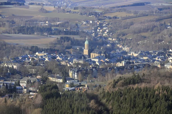 Vista Annaberg Buchholz Saxonia Germania — Foto Stock