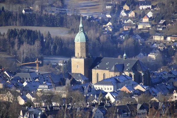 Uitzicht Annaberg Buchholz Saksen Duitsland — Stockfoto