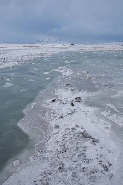 Vista Panorámica Río Congelado Invierno Islandia Europa —  Fotos de Stock
