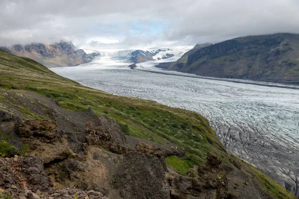 Geleira Svinafellsjokull Parte Glaciar Vatnajokull Parque Nacional Skaftafel Islândia — Fotografia de Stock