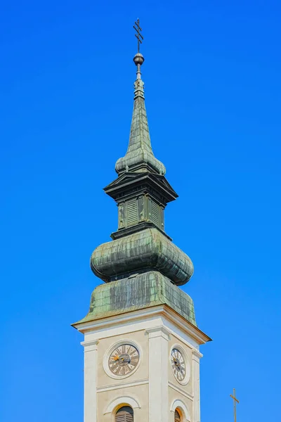 Die Turmspitze Der Kathedrale Des Johannes Des Täufers Presov Slowakei — Stockfoto