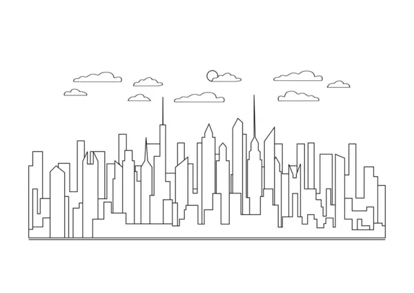 Nce Çizgi Şehir Manzara Kutsal Kişilerin Resmi Panorama Tasarım Kentsel — Stok fotoğraf