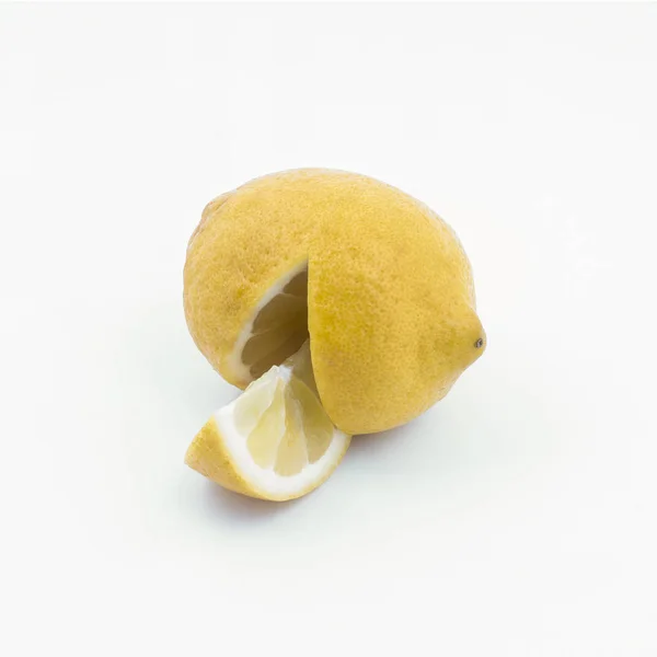 Lemon Cut White Surface — Stock Photo, Image