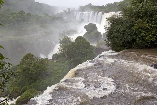 Iguazu Tombe Côté Argentin Les Chutes Iguazu Sont Des Chutes — Photo
