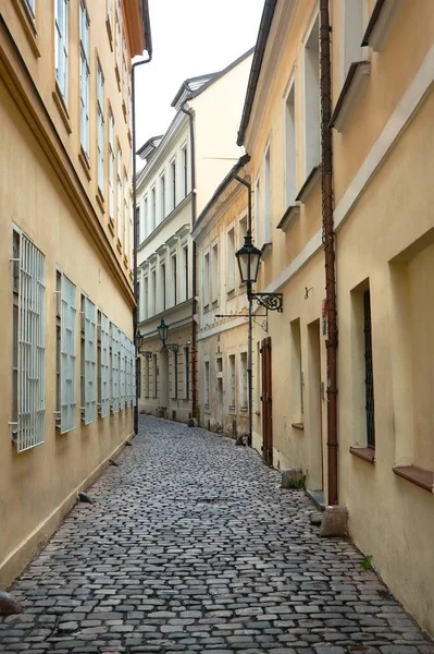 Ruas Estreitas Cidade Velha Praga Pedras Calhau — Fotografia de Stock