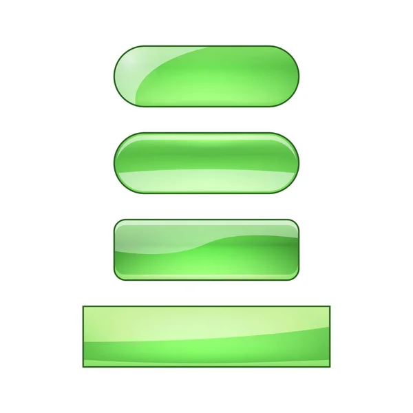 Bright Glossy Web Buttons Set Green — 图库照片