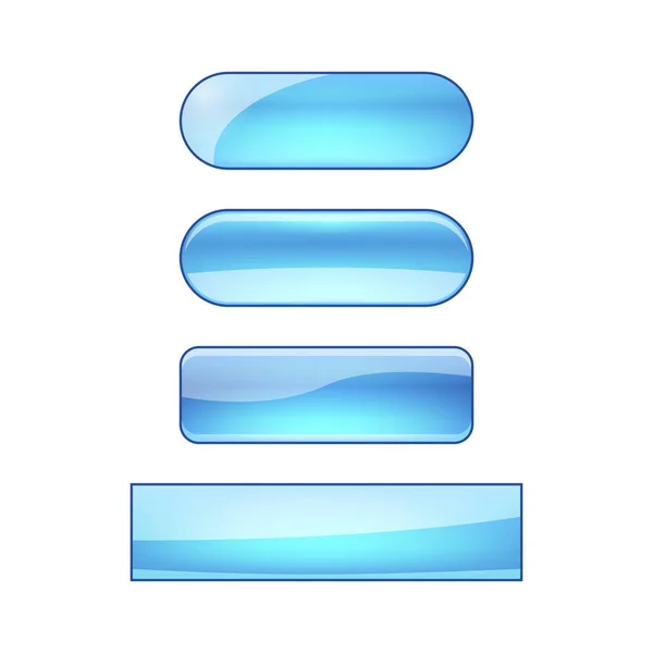 Conjunto Botões Web Brilhante Brilhante Azul — Fotografia de Stock