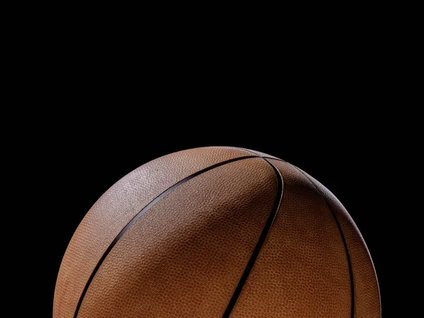 Basketball Gros Plan Sur Fond Noir — Photo