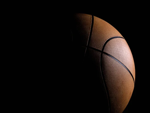 Basketbal Zblízka Černém Pozadí — Stock fotografie